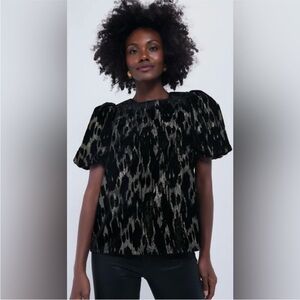 LIKE NEW | Tuckernuck | Pomander Place | Metallic Velvet Burnout Lyla Blouse | L